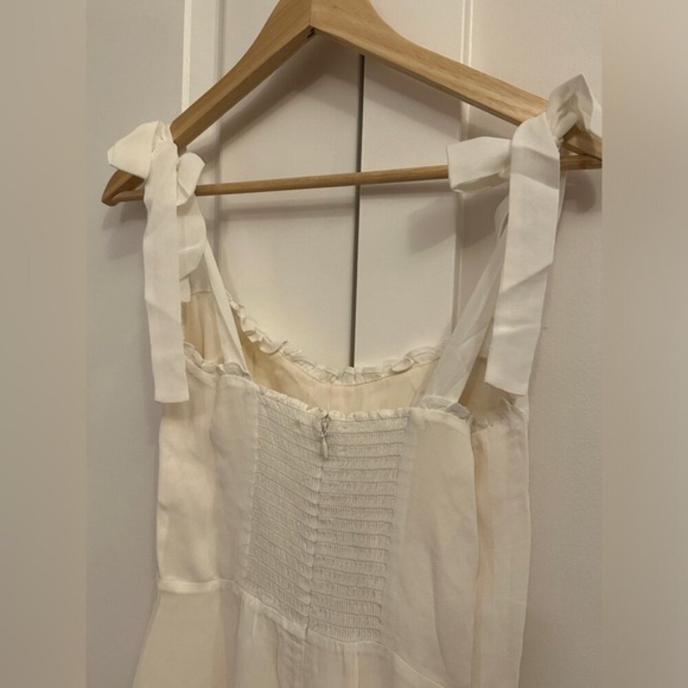 NWT Reformation Nikita Midi Dress in White Ivory Tie Straps Bridal | size 6 - Picture 8 of 12